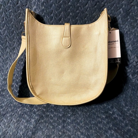 ahdorned pebble grain vegan leather crossbody bag with guitar strap incl… - Picture 2 of 14